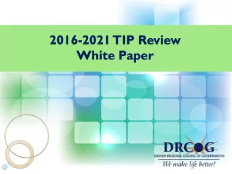 White Paper  TIP Review White Paper  Board Direction (August 2015 Meeting)   to address