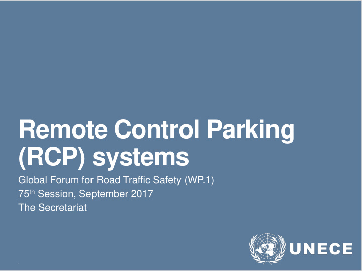 remote control parking rcp systems