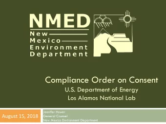 Compliance Order on Consent  U.S. Department of Energy  Los Alamos National Lab  Jennifer Hower