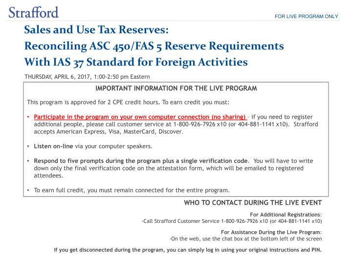 sales and use tax reserves