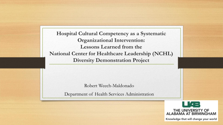 hospital cultural competency as a systematic