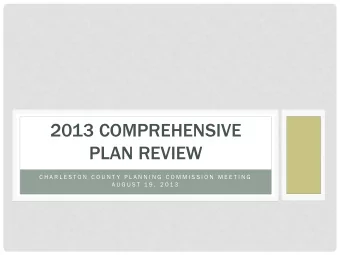 PLAN REVIEW  C H A R L E S T O N  C O U N T Y  P L A N N I N G  C O M M I S S I O N  M E E T I N G