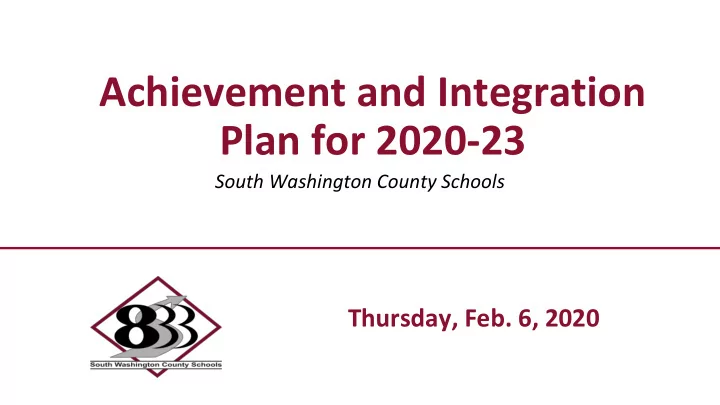 plan for 2020 23