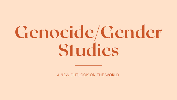 genocide gender studies