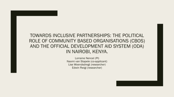towards inclusive partnerships the political role of