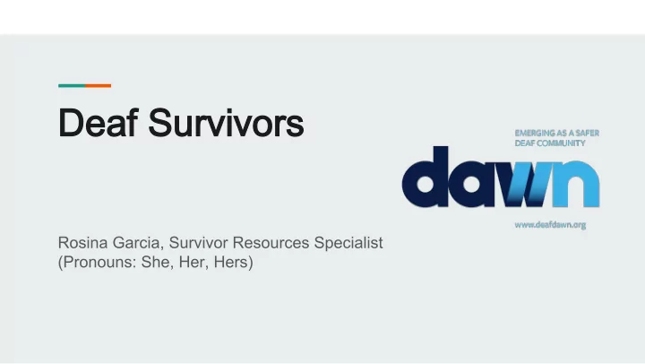 deaf survivors deaf survivors