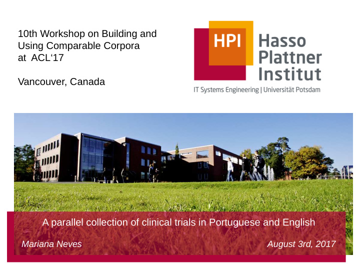 10th workshop on building and using comparable corpora at