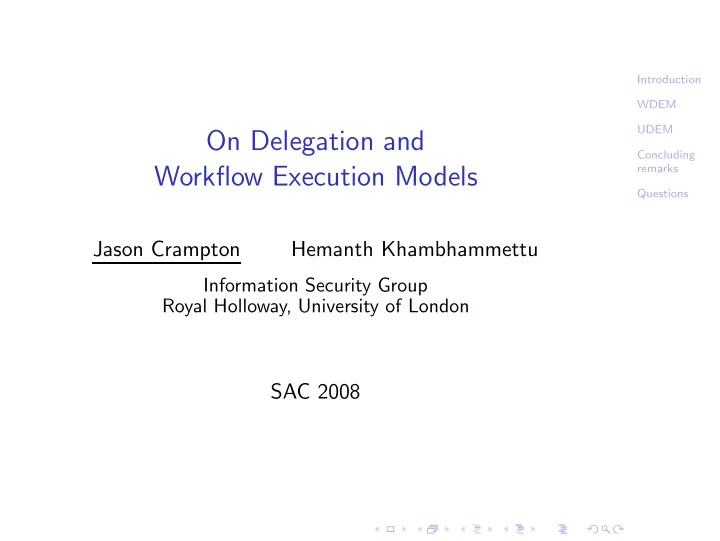 on delegation and
