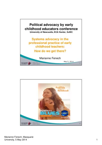 Political advocacy by early  childhood educators conference  University of Newcastle, ECA Hunter,