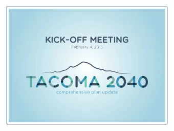 Kick-off Meeting  February 4, 2015  Major Goals   Meet updated  housing and  employment targets