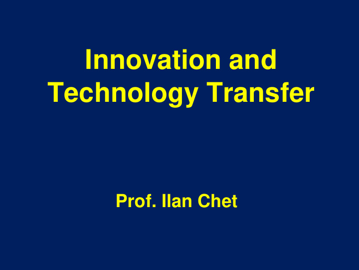 innovation and technology transfer