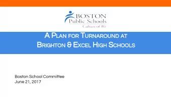 BPS Theory of Action: High School Transformation  Theory of Action  If the Boston Public Schools
