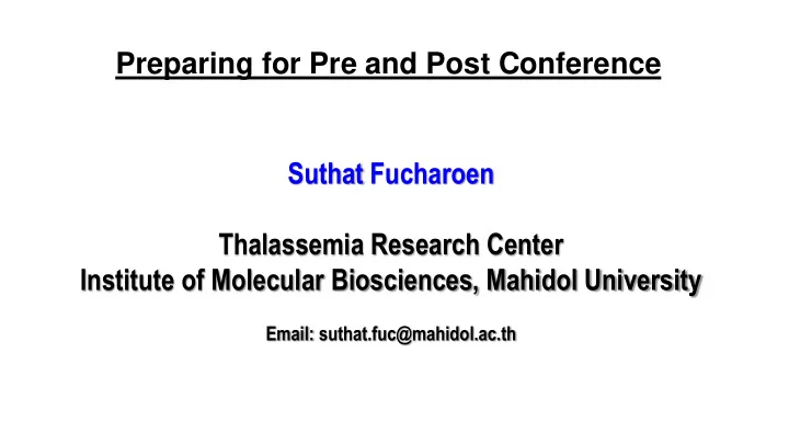 thalassemia research center