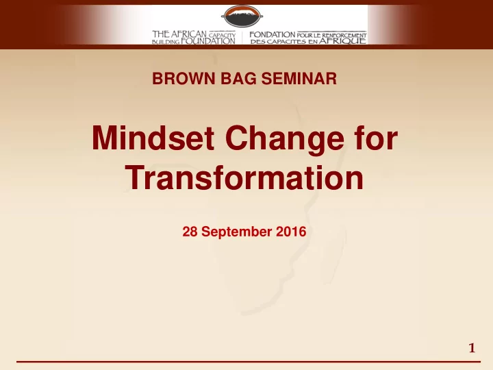 mindset change for