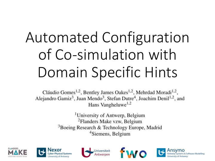 automated configuration