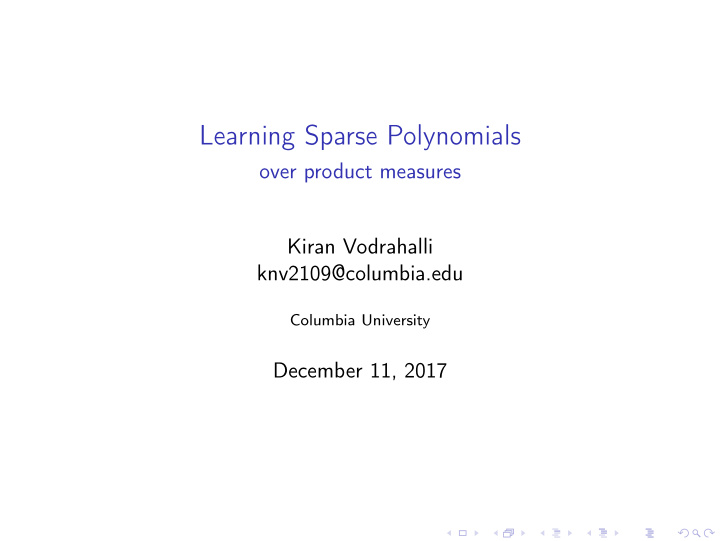 learning sparse polynomials