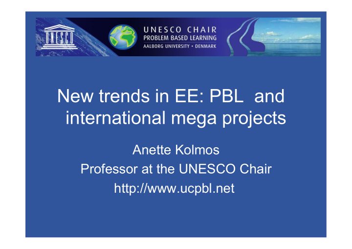 new trends in ee pbl and international mega projects