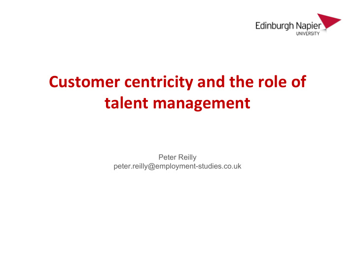 customer centricity and the role of talent management