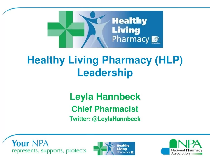 healthy living pharmacy hlp leadership