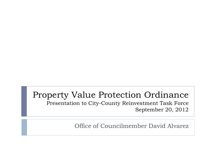 property value protection ordinance