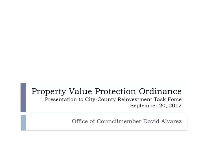 property value protection ordinance
