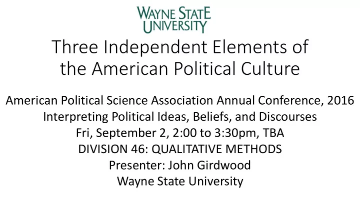 three independent elements of
