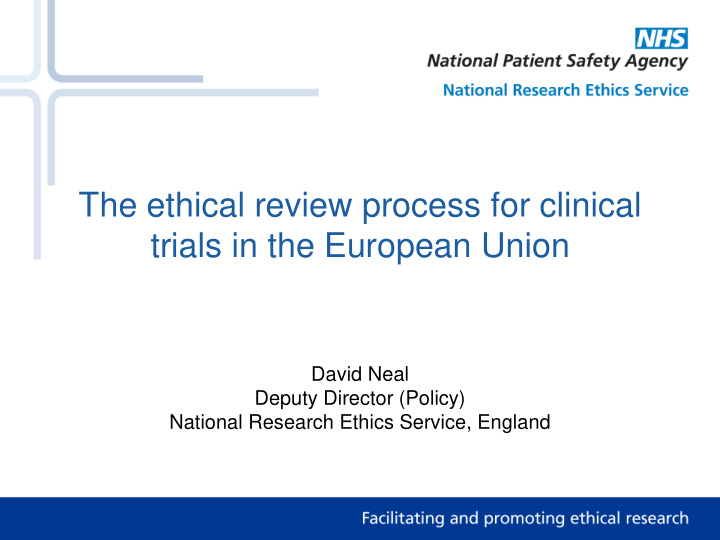 the ethical review process for clinical trials in the