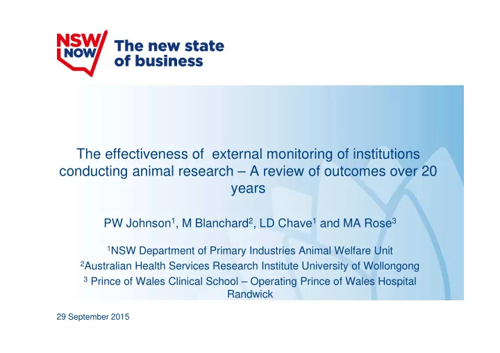 the effectiveness of external monitoring of institutions