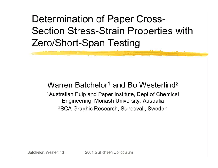 determination of paper cross section stress strain