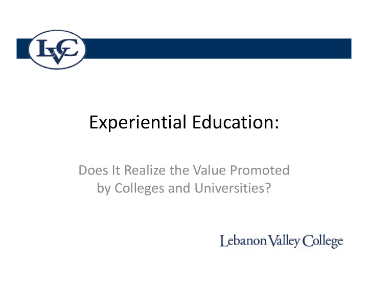 experiential education