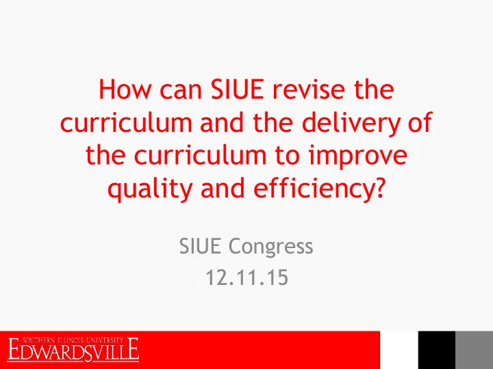 the curriculum to improve