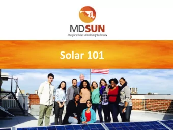 Solar  101   Overview   Who  we  are     How  we  got  started