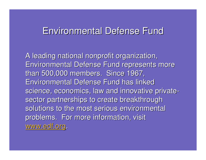 environmental defense fund environmental defense fund