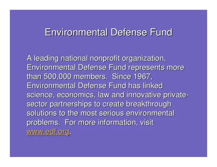 environmental defense fund environmental defense fund