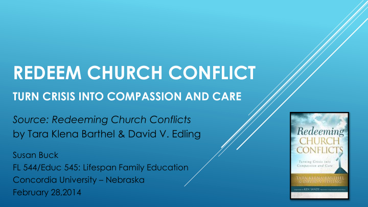 redeem church conflict