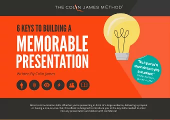 6 KEYS TO BUILDING A  Written By Colin James  Boost communication skills. Whether youre