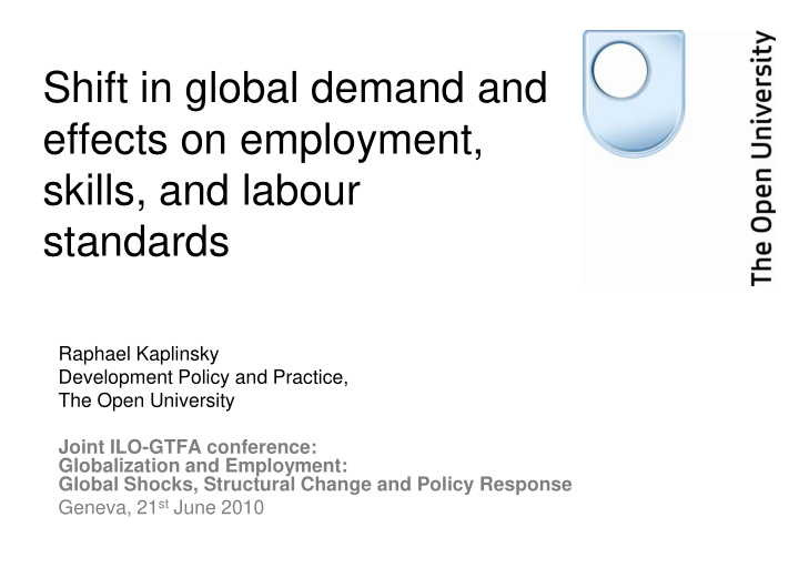shift in global demand and effects on employment skills