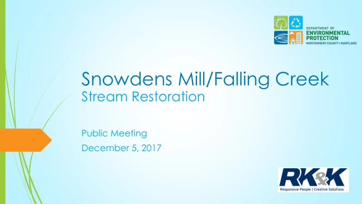 snowdens mill falling creek