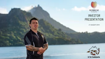 INVESTOR  PRESENTATION  21 AUGUST 2019  REFINING NZ  ANALYST PRESENTATION  DISCLAIMER   This