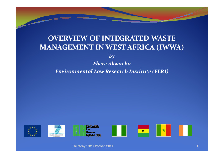 overview of integrated waste management in west africa