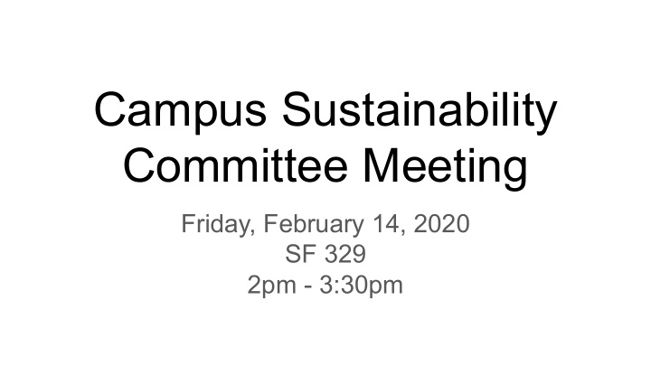 campus sustainability committee meeting
