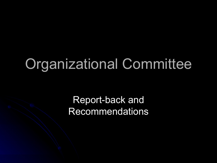 organizational committee organizational committee
