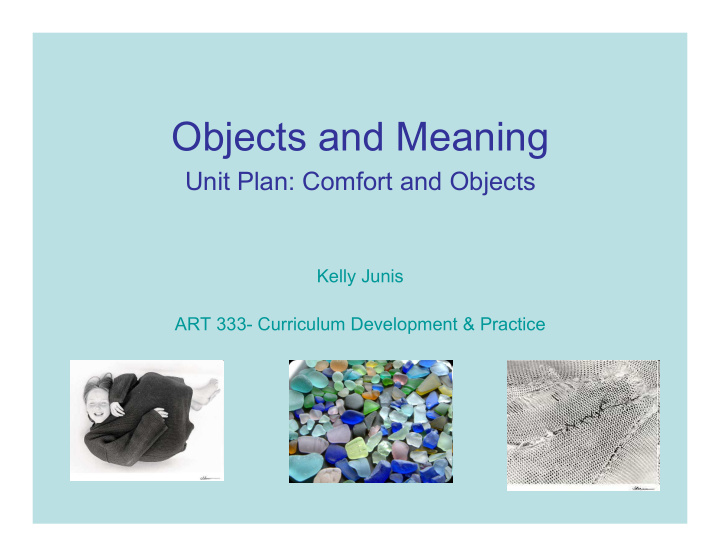 objects and meaning