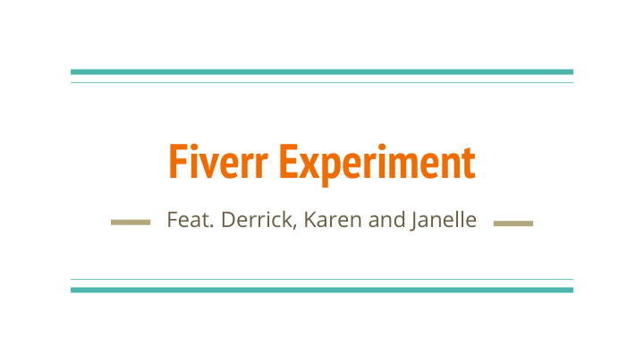 fiverr experiment