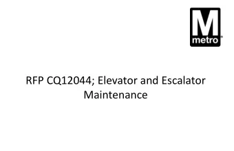 RFP CQ12044; Elevator and Escalator  Maintenance  Maintenance Area  K Line and Rosslyn Station