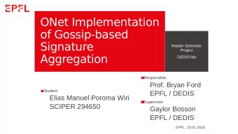 ONet Implementation  of Gossip-based  Signature  Master Semester  Project  Aggregation  DEDIS lab