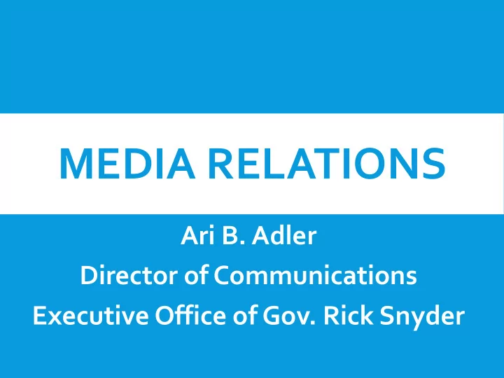 media relations