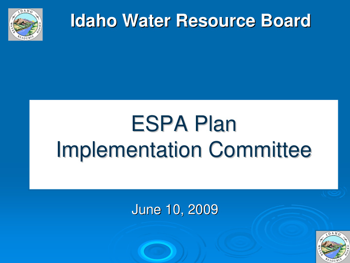 espa plan espa plan implementation committee