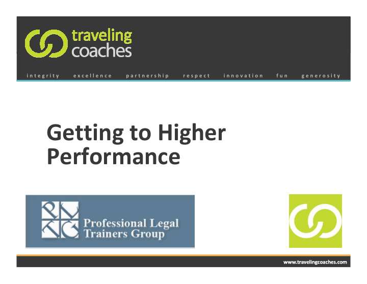 getting to higher performance