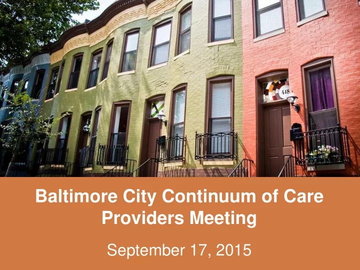 providers meeting